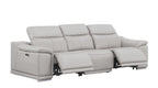 Two Piece Ash Gray Genuine Leather Four Person Seating Set