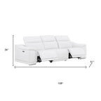 Two Piece White Genuine Leather Four Person Seating Set
