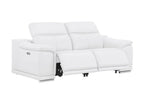 Three Piece White Genuine Leather Five Person Seating Set