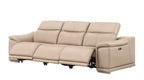 Two Piece Beige Genuine Leather Five Person Seating Set