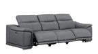 Two Piece Battleship Gray Genuine Leather Five Person Seating Set