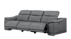 Two Piece Battleship Gray Genuine Leather Five Person Seating Set