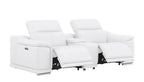 Two Piece White Genuine Leather Five Person Seating Set