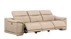 Three Piece Beige Genuine Leather Six Person Seating Set