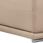 Three Piece Beige Genuine Leather Six Person Seating Set