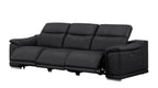 Three Piece Black Genuine Leather Six Person Seating Set