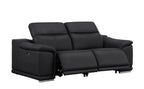 Three Piece Black Genuine Leather Six Person Seating Set