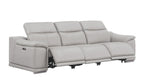 Three Piece Ash Gray Genuine Leather Six Person Seating Set