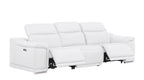 Three Piece White Genuine Leather Six Person Seating Set