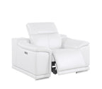 Three Piece White Genuine Leather Six Person Seating Set