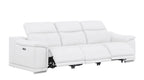 Three Piece White Genuine Leather Six Person Seating Set