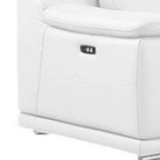 White Leather Modular L Shaped Eight Piece Corner Sectional With Console