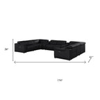 Battleship Gray Leather Power Reclining U Shaped Ten Piece Corner Sectional With Console
