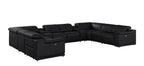 Battleship Gray Leather Power Reclining U Shaped Ten Piece Corner Sectional With Console