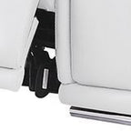 White Leather Power Reclining L Shaped Five Piece Corner Sectional
