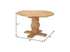 48" Brown Solid Wood Pedestal Base Round Top Dining Table