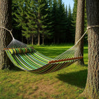 Green And Yellow Striped Double Hammock