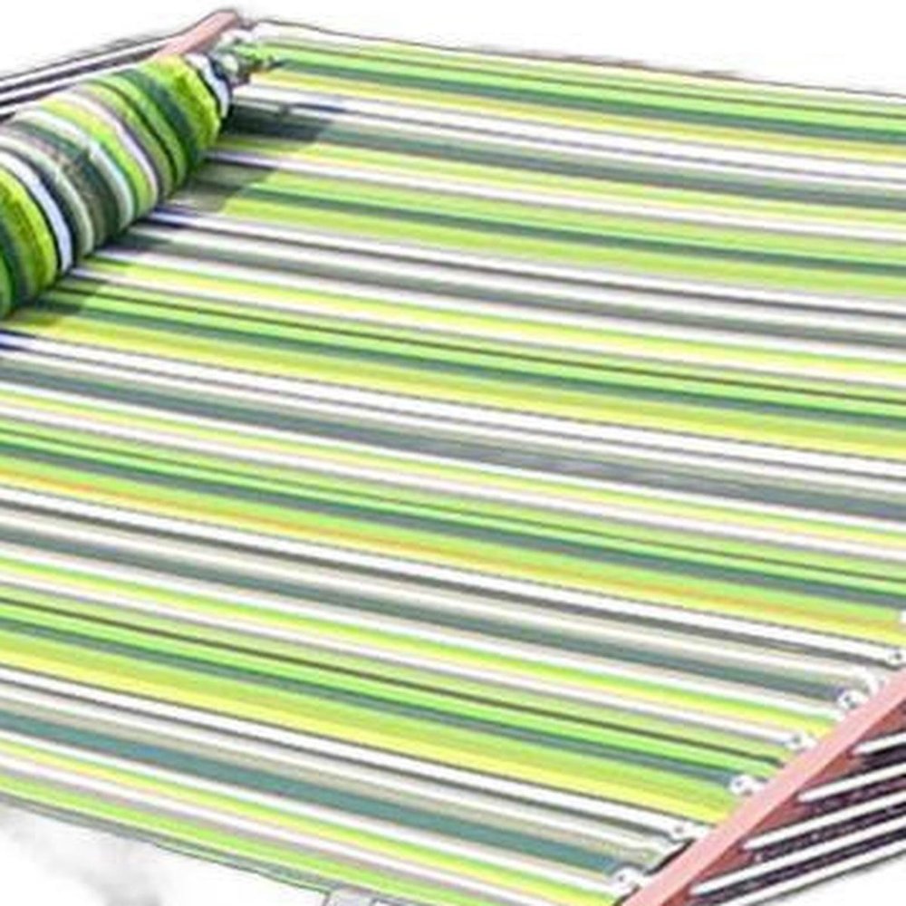 Green And Yellow Striped Double Hammock