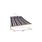 Blue Red And White Striped Double Hammock
