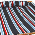 Blue Red And White Striped Double Hammock