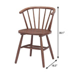 Set of Two Walnut And Brown Solid Wood Windsor Back Dining Side Chairs