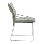 Set of Two White And Silver Faux Linen And Wood And Steel Dining Side Chairs