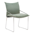 Set of Two White And Silver Faux Linen And Wood And Steel Dining Side Chairs