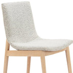 Set of Two Gray And Natural Fabric And Solid Wood Dining Side Chairs