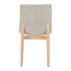 Set of Two Gray And Natural Fabric And Solid Wood Dining Side Chairs