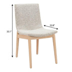 Set of Two Gray And Natural Fabric And Solid Wood Dining Side Chairs