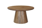 Five Piece Brown Round Solid Wood Dining Set with Four Chairs