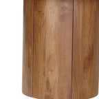 48" Brown Solid Wood Pedestal Base Round Top Dining Table