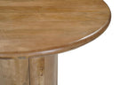 48" Brown Solid Wood Pedestal Base Round Top Dining Table
