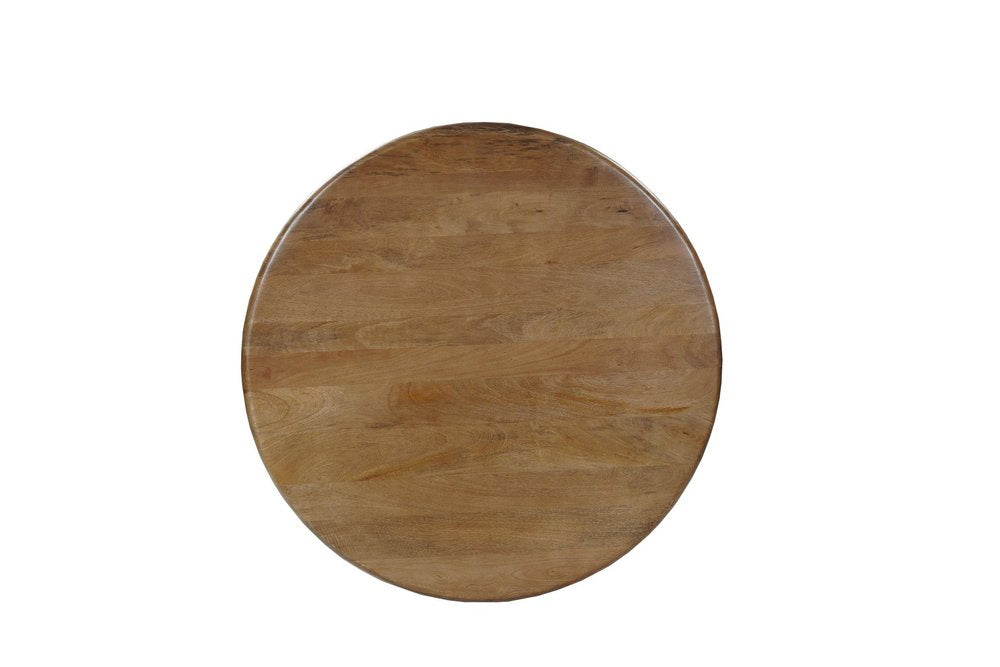 48" Brown Solid Wood Pedestal Base Round Top Dining Table