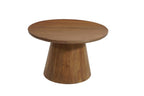 54" Brown Solid Wood Pedestal Base Round Top Dining Table