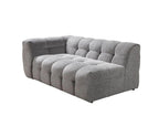 Light Gray Boucle L Shaped Two Piece Sofa and Chaise Sectional With Toss Pillows