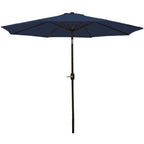 9' Dark Blue Polyester Octagonal Tilt Market Patio Umbrella