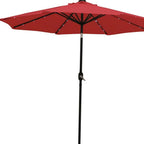 9' Red Polyester Octagonal Tilt Lighted Market Patio Umbrella