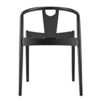 Black Solid Wood Open Back Dining Side Chair