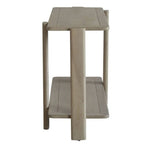 54" Natural Solid Wood Distressed Console Table With Shelf