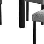 Five Piece White and Black Faux Marble Dining Set with Four Chairs