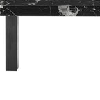68" Black Faux Marble and Wood Dining Table