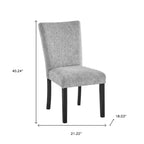 Set of Two Light Gray and Black Upholstered Fabric And Wood Dining Side Chairs