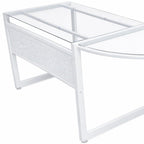 78" Clear and Black Glass and Steel Corner Computer Desk