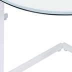 78" Clear and Black Glass and Steel Corner Computer Desk