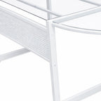 78" Clear and Black Glass and Steel Corner Computer Desk