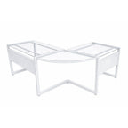 78" Clear and Black Glass and Steel Corner Computer Desk