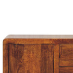 32" Brown Distressed Solid Wood Accent Cabinet With Single Door And Four Drawers