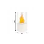 7" White And Clear Stainless Steel And Glass Bioethanol Portable Tabletop Firepit