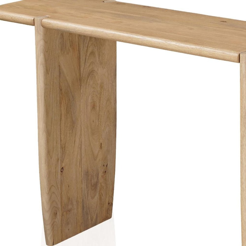 52" Natural Solid Wood Solid Console Table
